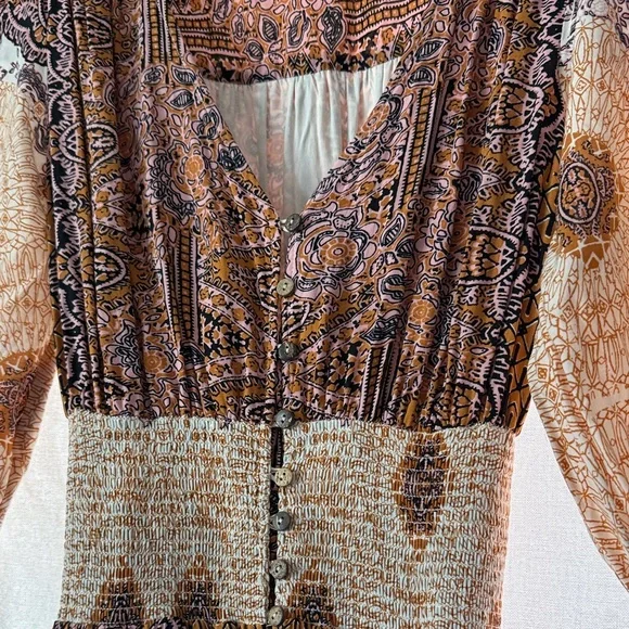Free People Rust Brown Paisley Maxi Dress - Picture 3 of 4